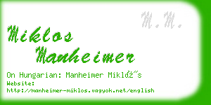 miklos manheimer business card